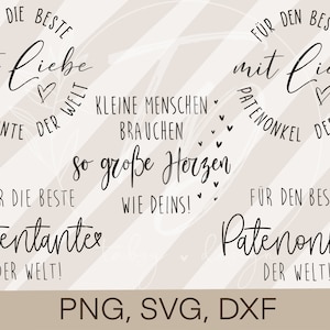 Plotterdatei Patentante/ Patenonkel Bundle 1- Familie Liebe Cricut Silhouette plotten Design