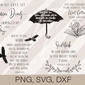 Plotterdatei Bibelvers- Bundle 5 - Cricut Silhouette plotten Design SVG/ DXF/ PNG christliche Sprüche