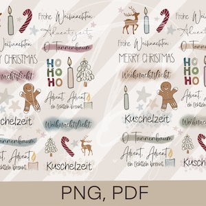 Fichier traceur tatouages de bougies - set 1- Noël/Avent/Amour/Hiver PNG PDF
