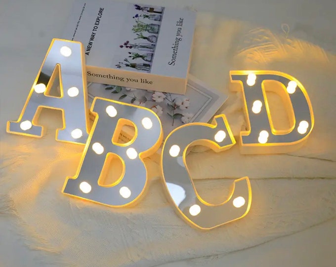 Silver LED Letter Lights and Luminous Number Lamp