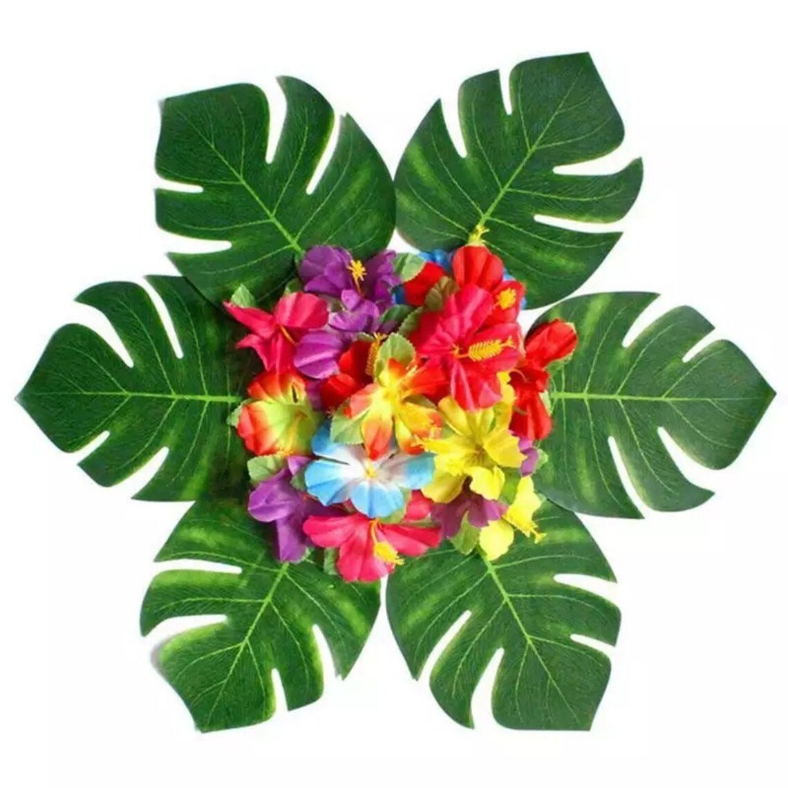 Artificial Tropical Palm Leaves Hawaiian Luau Party Etsy