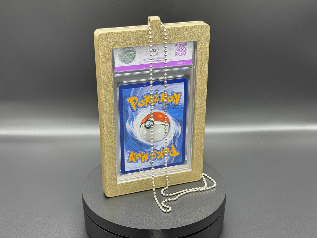 graded card necklace Clasp Slab Holder Necklace: Deepspace Black this chain lets you flaunt them with confidence and flair Wearable Necklace Frame for PSA