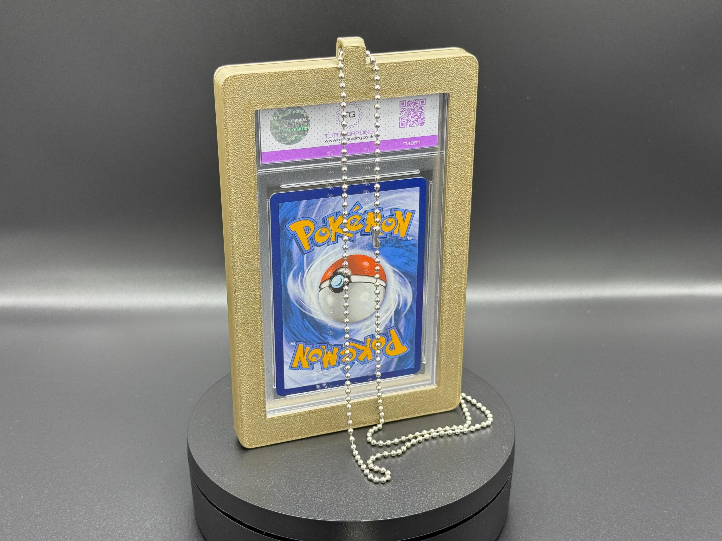 graded card necklace holder TrophySmack Slab Display Chain - Compatible with (PSA, CGC, Beckett, TAG) Standard Sized Slabs Whether its your most valuable card or your favorite card PSA Slab holder/protector with Chains