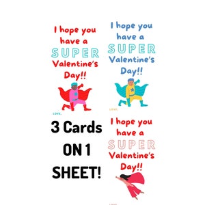 SUPER pack of SUPER HERO Valentines