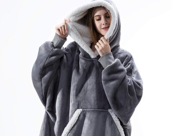 oversized fleece hoodie blanket