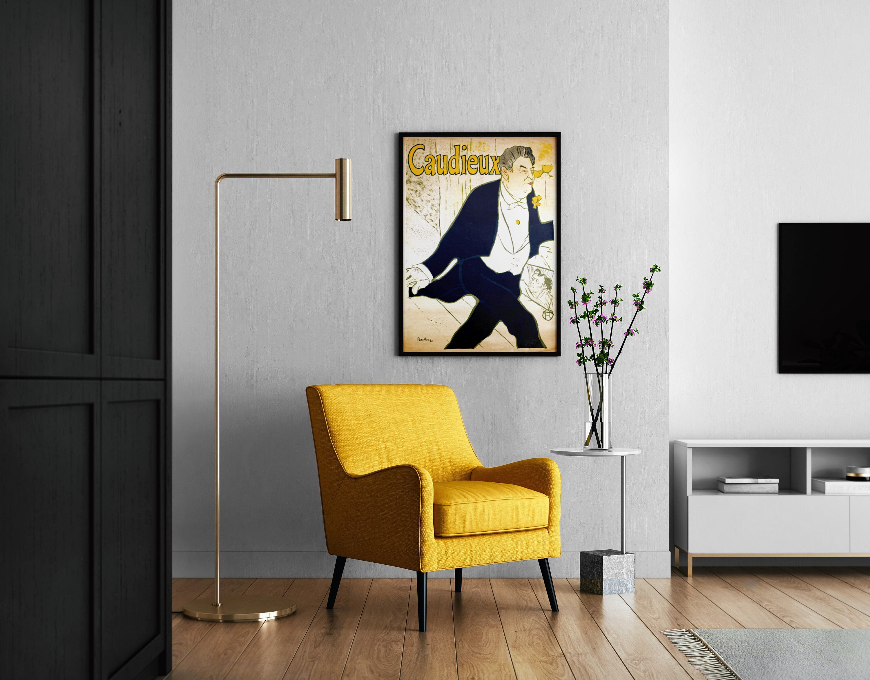 Affiche Art Nouveau Music-Hall, Chanteur-Acteur Albert Caudieux Par Toulouse-Lautrec, Affiche Vintag