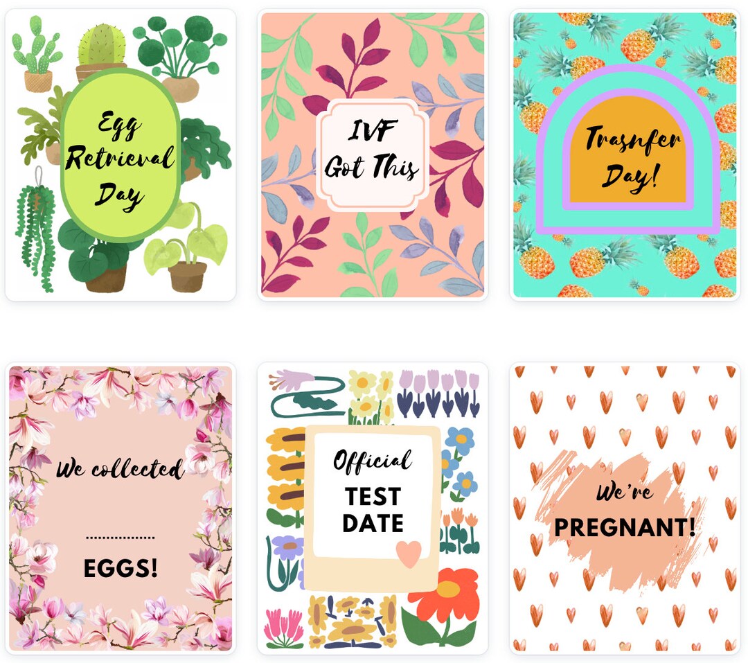 IVF Milestone Cards | Digital Download | Print at Home | IVF Gift ...