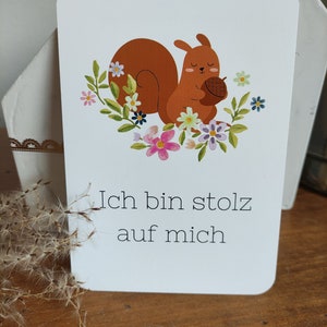 Farbenfrohe Affirmationskarten für Kinder positive Glaubenssätze Mutmachkarten Selbstbewusstsein stärken Rituale mit Kindern Bild 6