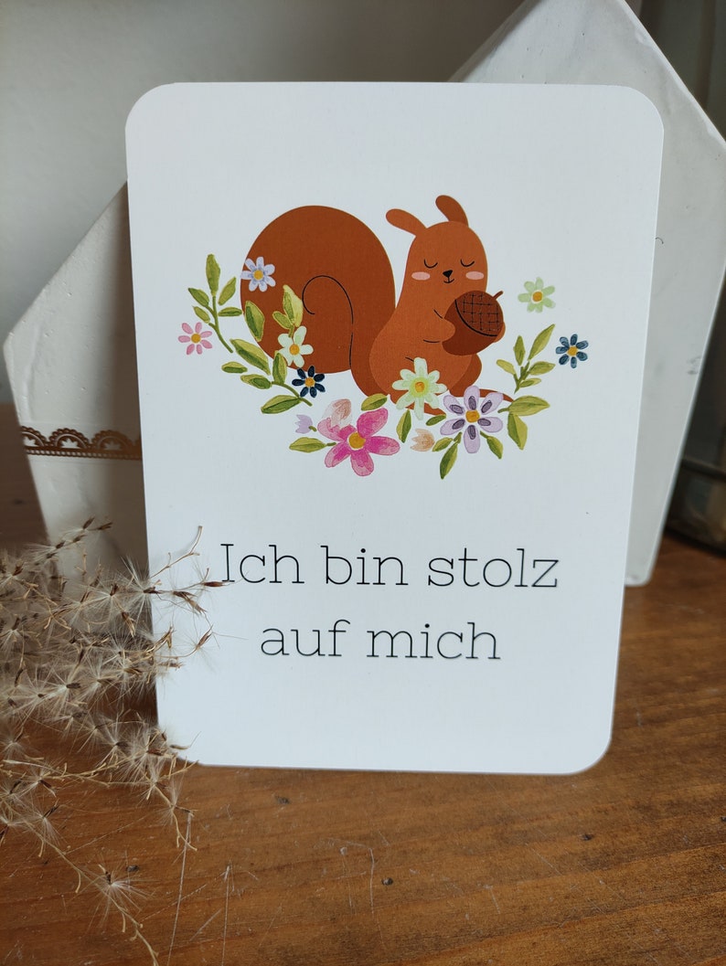 Farbenfrohe Affirmationskarten für Kinder positive Glaubenssätze Mutmachkarten Selbstbewusstsein stärken Rituale mit Kindern Bild 6