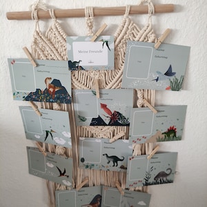 Meine Freunde, Lieblingskindheit, Freundekarten Dinos Schulfreunde Geburtstagskalender Kinderzimmerdeko Kindergartengruppe Kita Einschulung