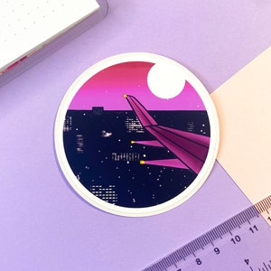 Mignon Esthétique Dreamy Vol de Nuit Holographique Vinyle Sticker - Téléphone / Bujo / Notebook / Ordinateur