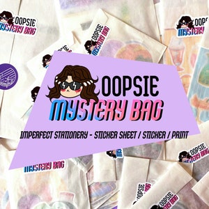 Oops Sac Mystère / Sac Mystère Papeterie / Sac Mystère Stickers / Pack Stickers Mignon / Oops Mignon Stickers / Oopsie magnet Bullet Journal