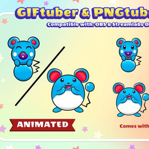 Azurill and Marill PNGtuber & GIFtuber | 2 Animated GIFs + 4 PNG states