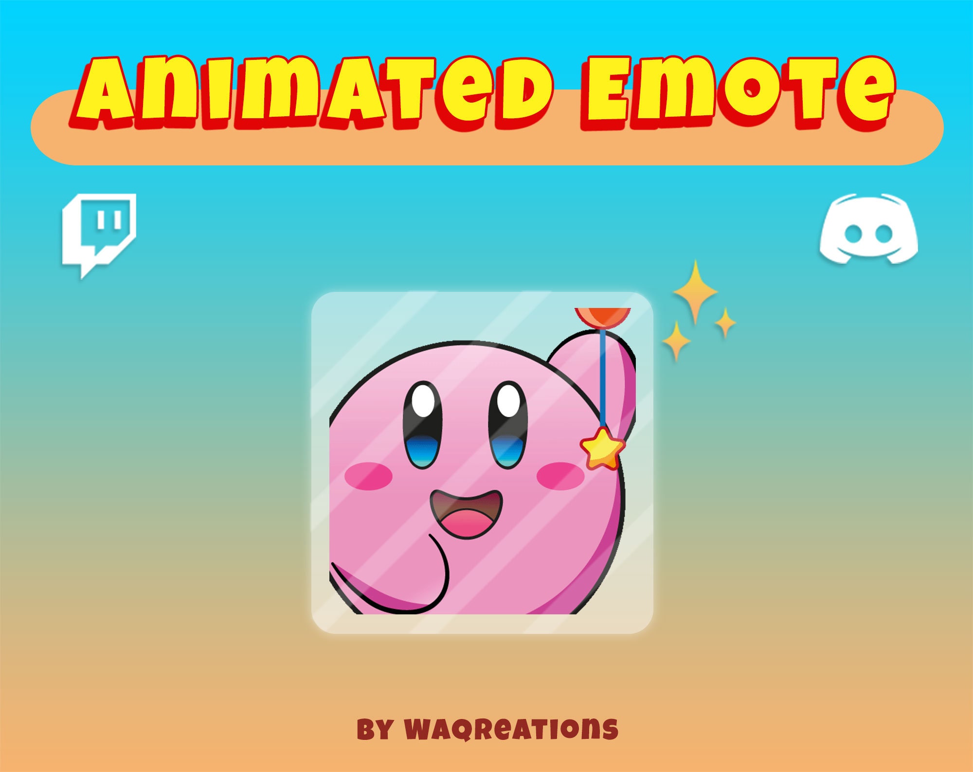 Animated Kirby Scary Emote for Twitch and Discord