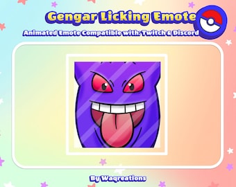 Gesto animado Gengar Lick para Twitch y Discord