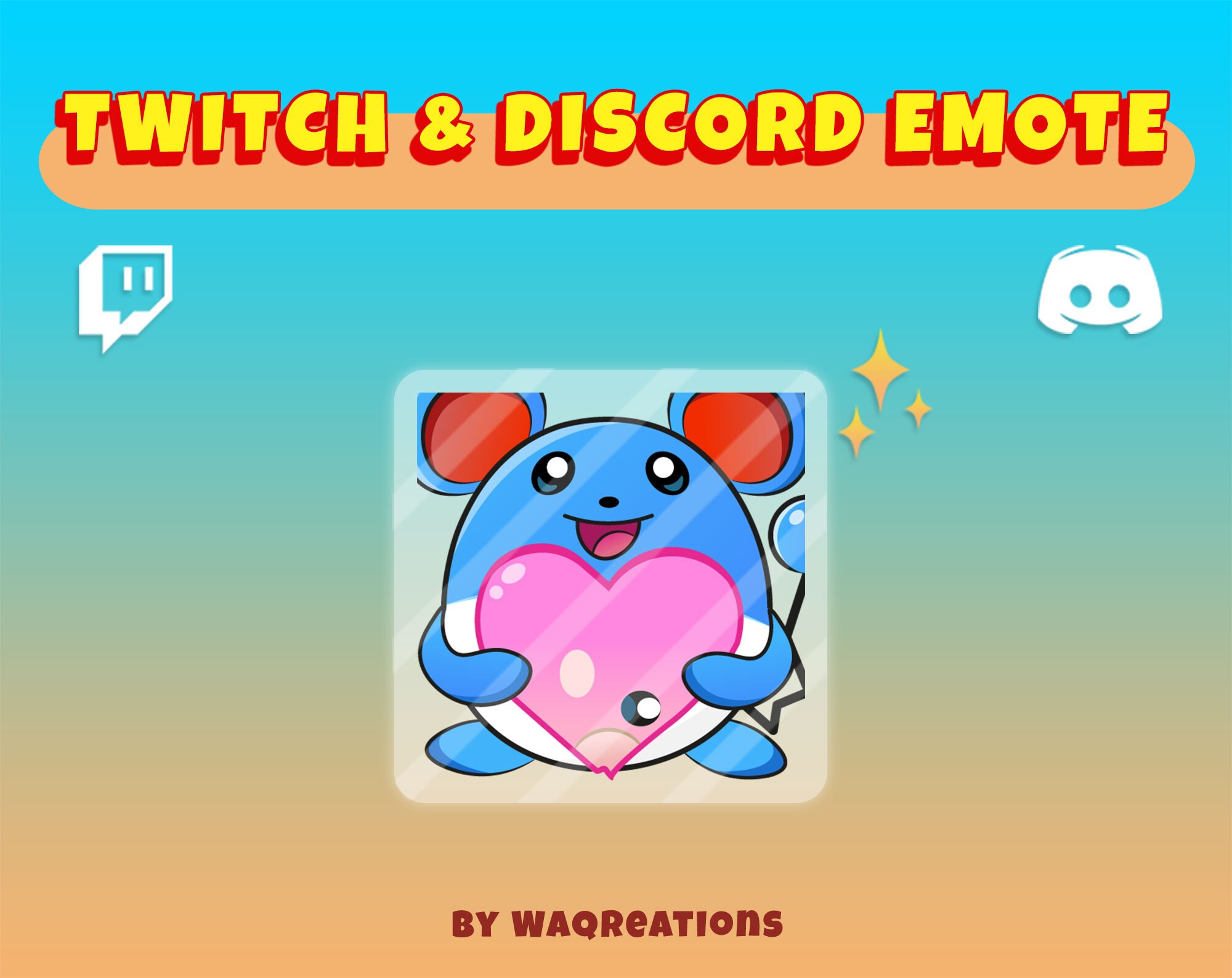 Marill Love Emote for Twitch and Discord - Etsy