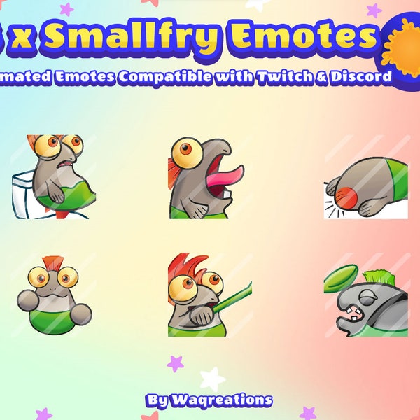 6 Emotes Smallfry animées Bundle 2 pour Twitch et Discord