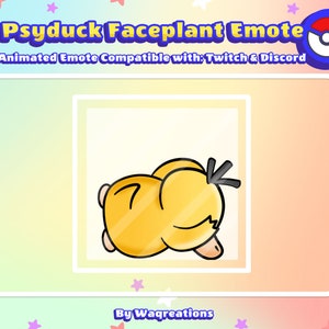 Animated Psyduck Face Plant Emote for Twitch