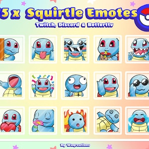 15 Squirtle Emotes for Twitch and Discord