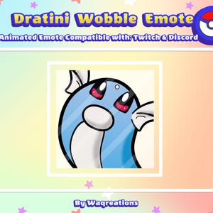 Animated Dratini Wobble Emote for Twitch and Discord