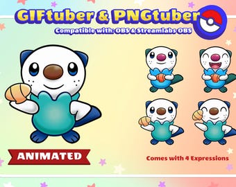 Oshawott PNGtuber & GIFtuber | 2 Animated GIFs + 4 PNG states