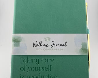 A5 Wellness Journal With Aventurine Pen Self Care Diary