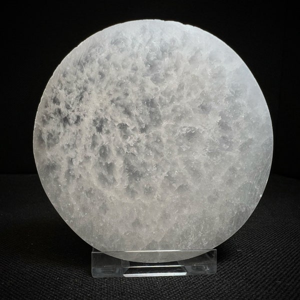 Gorgeous Selenite Circle Crystal Charging Plate disc From Morocco