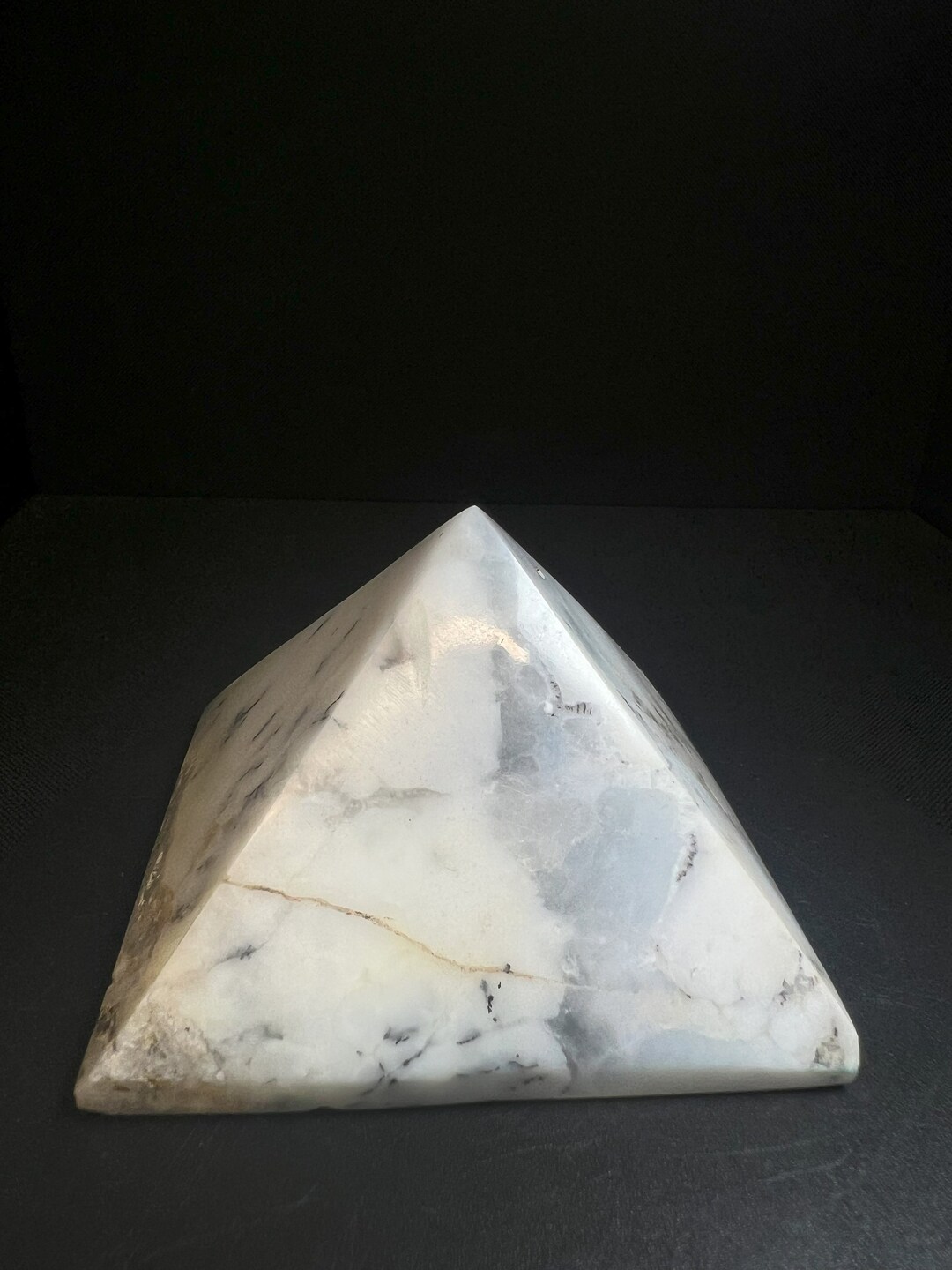 Merlinite Pyramid Merlinite/ Dendritic Agate Pyramid From Madagascar- Home Décor, Crystal ...
