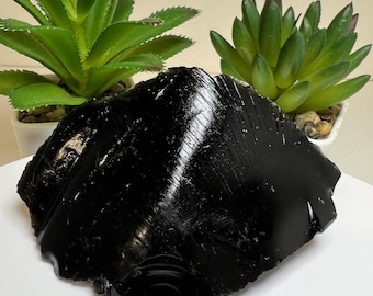Rough, Glossy Black Obsidian- Crystal Healing, Home Décor, Meditation, Gift