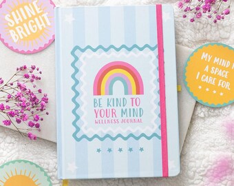 Be Kind to Your Mind A5 Wellness Journal with Citrine Pen- gift