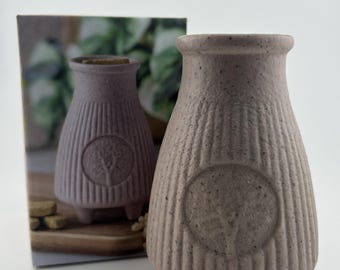 Greige Ribbed Palo Santo Brick Burner- gift, home decor