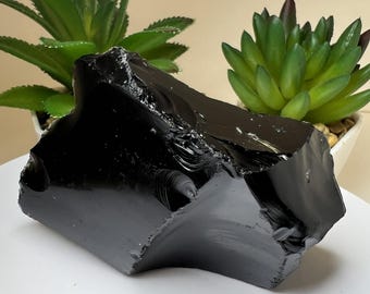 Rough, Glossy Black Obsidian- Crystal Healing, Home Décor, Meditation, Gift