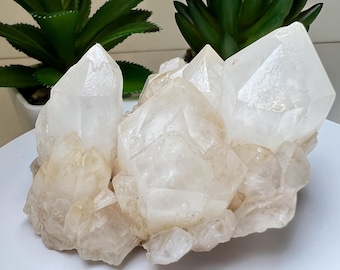 Clear Quartz Cluster From Madagascar- Crystal Healing, Home Decor, Statement Piece, Gift
