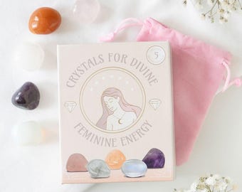 Set of 5 Crystals for Divine Feminine Energy- gift