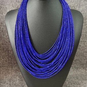 Beaded Statement Necklace, African Necklace, Gift for Her, Beaded Layered Necklace, Seed Bead Necklace, Christmas gift,birthday gift for her