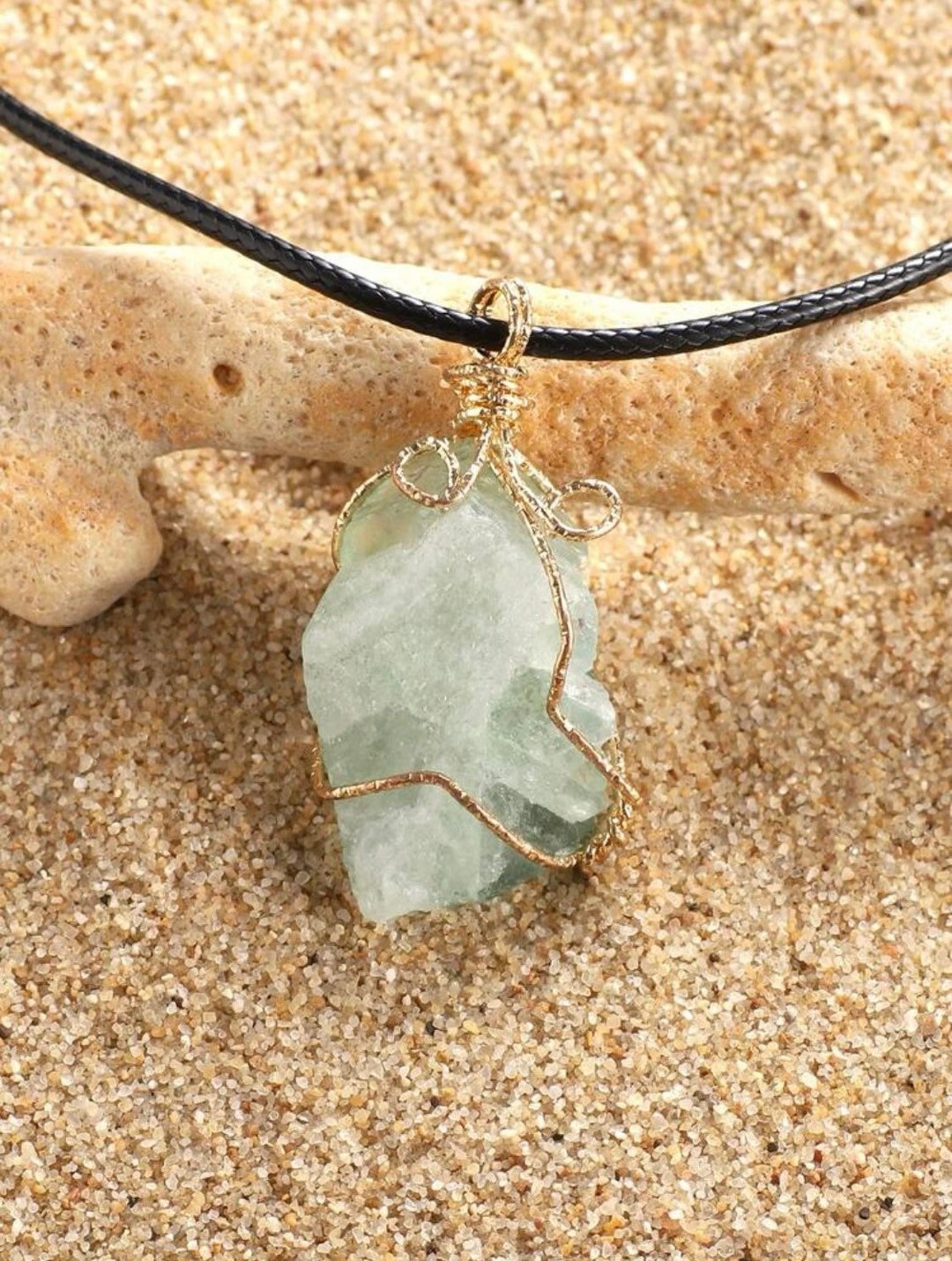 Crystal Necklace Wire Wrapped, Wire Wrapped Crystal Necklace, Handmade