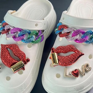 Bling Shoe Charms Set,  Luxury Shoe Charms, Chain Shoe Charms, Shoe Charms for Girls,  DIY Shoe Accessories,  Bride Shoe Charms, shoe clips
