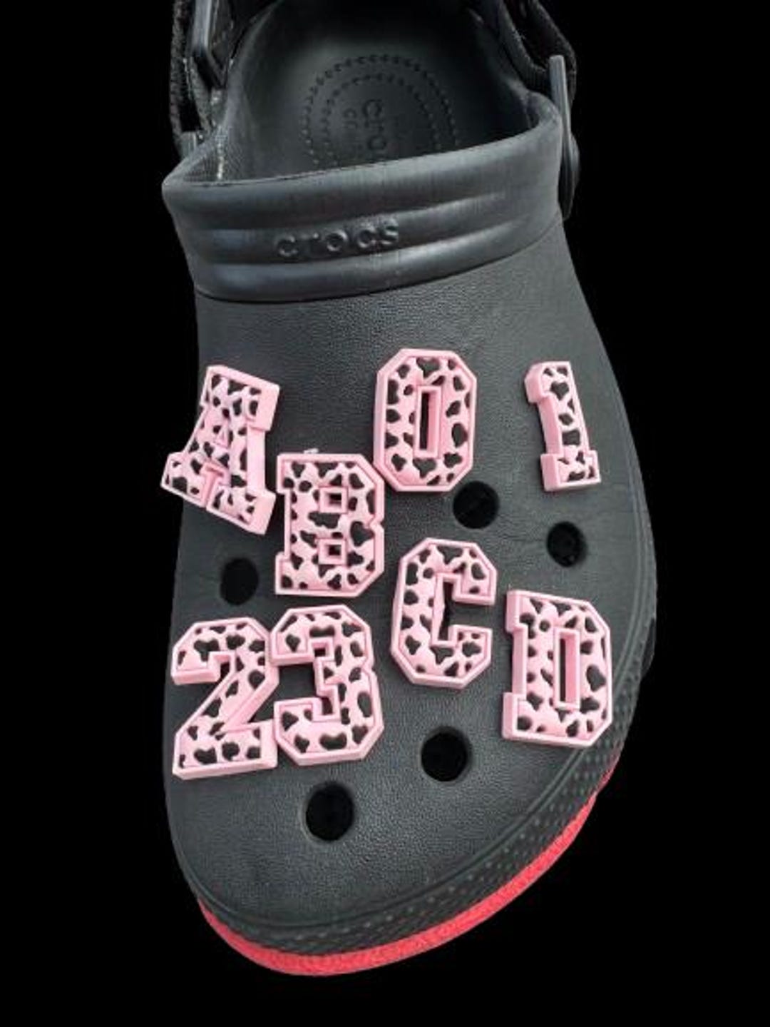 37 Pieces Pink Letter Charms for Shoes Clog Sandals Decoration