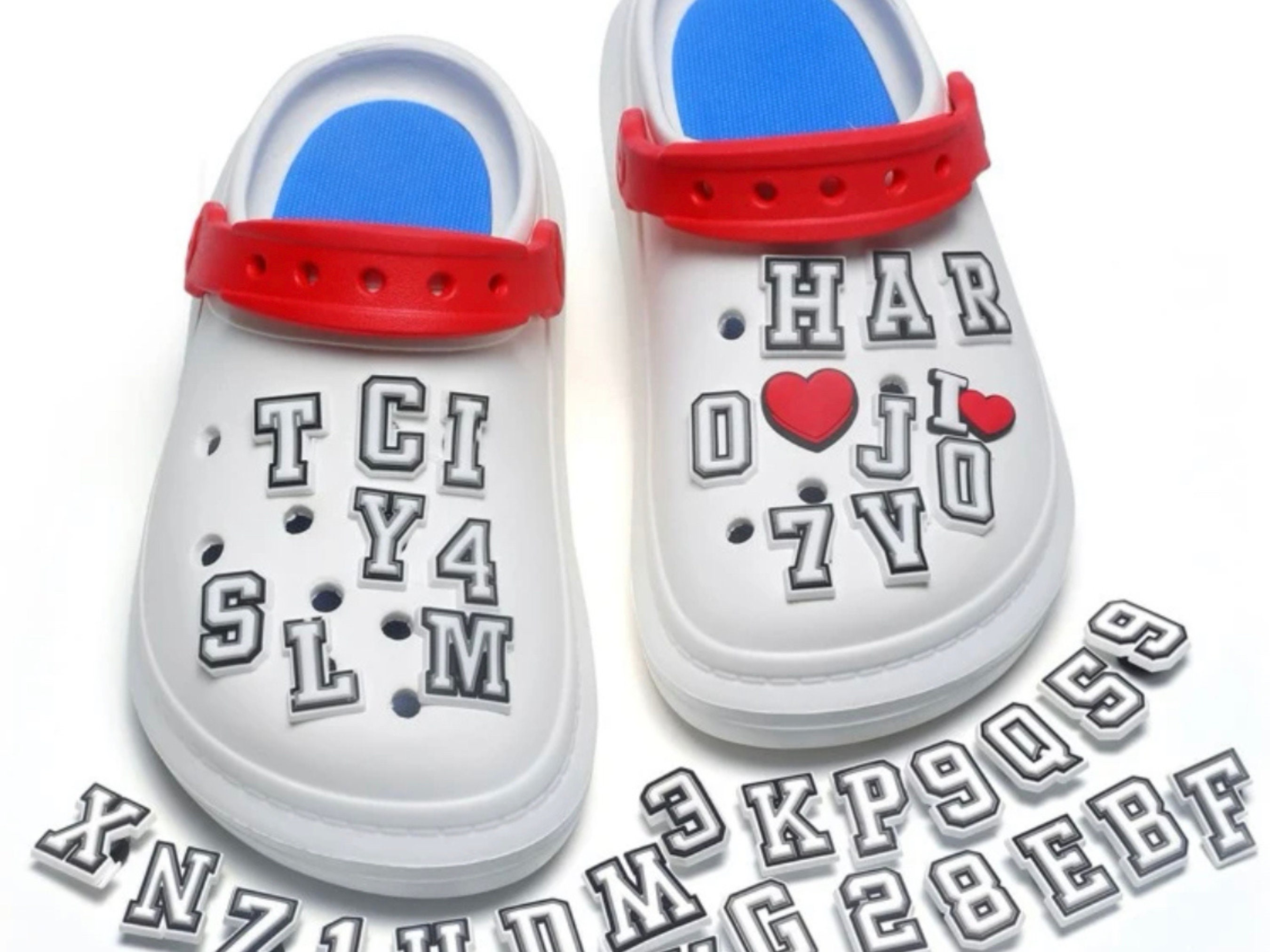 Colorful Letters / Numbers PVC Shoe Charms for Your Crocs