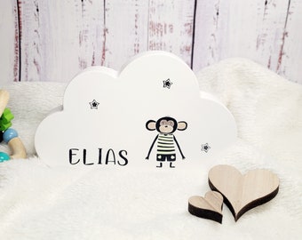 Geschenk zur Geburt / Taufe, Geschenk Baby personalisiert mit Namen, Wolke fürs Kinderzimmer