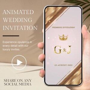 Mehrseitige Luqury Hochzeitsvideo Einladung, elektronische Hochzeit ODER Save The Date Animierte Videoeinladung, E-Invite für Smartphone