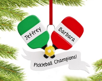 Personalized Pickleball Paddles Christmas Ornament