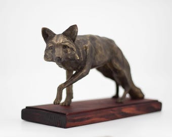 Red fox statue | Wild fox sculpture | Animal sculpture | Red fox statuette | Vintage fox sculpture | Red fox animal sculpture |