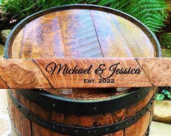 Personalized Wall Sign - Bourbon Barrel Wall Sign -Epoxy River Wall Sign - Stave Wall Sign - Epoxy Wall Art