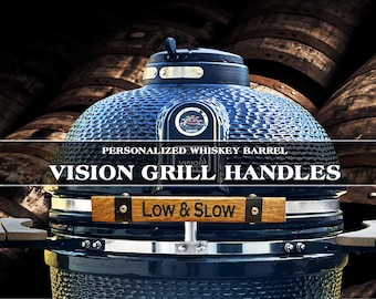 Personalized Whiskey Barrel Grill Handle for Kamado & Vision Grills