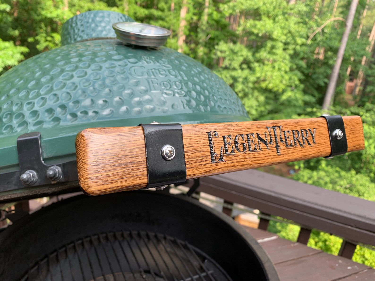 Custom Big Green Egg Handles Whiskey Barrel Stave Etsy