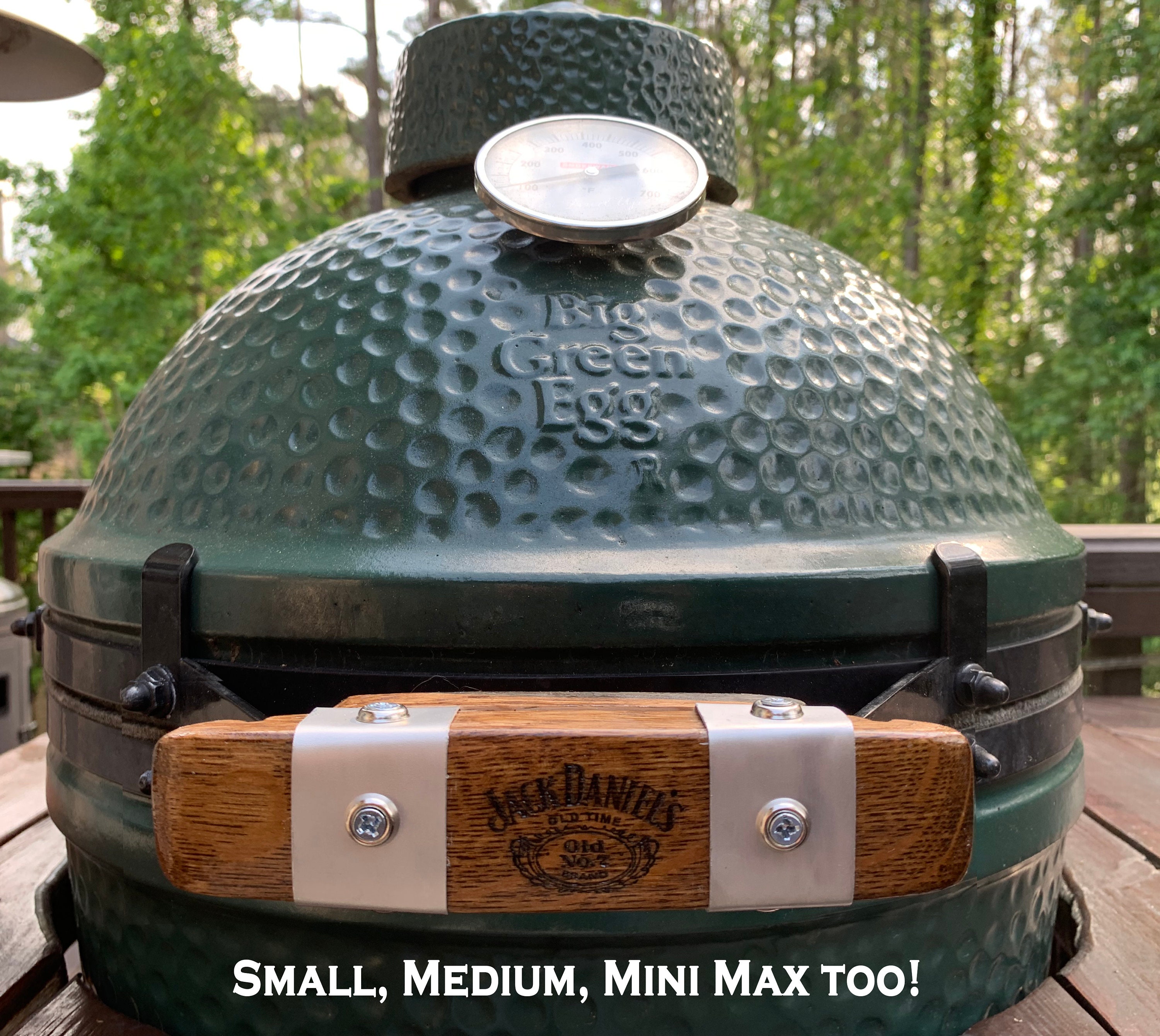 Big Green Egg Handles Custom Bourbon Barrel Stave Etsy