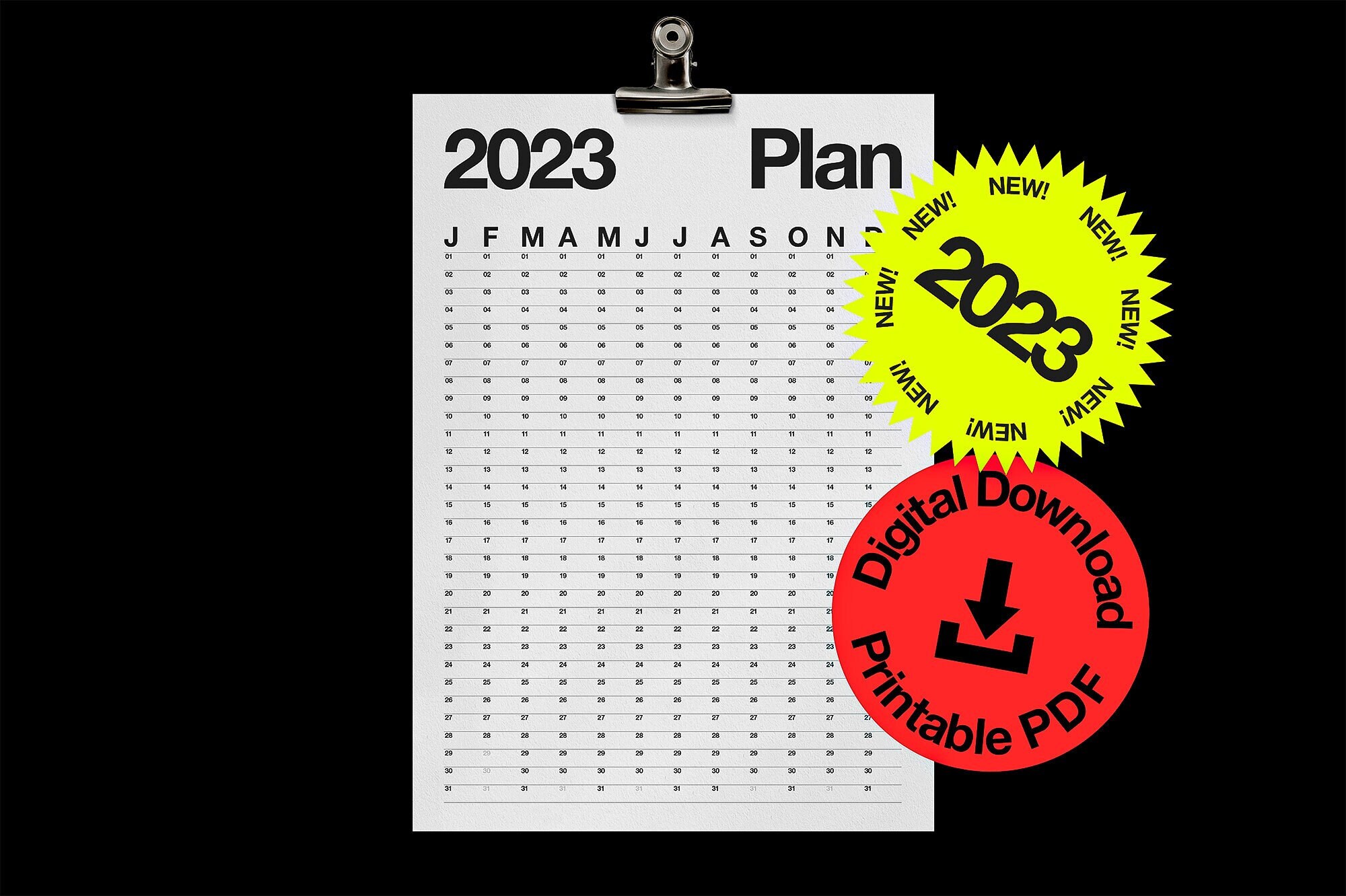 minimal-2023-wall-planner-2023-calendar-minimalist-brutalist-design-a4