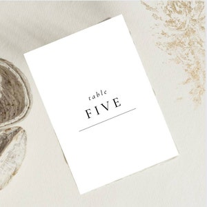 Digital Wedding Table Numbers - Modern, classic, simple