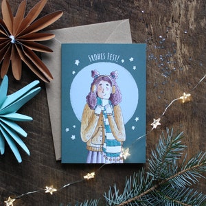 Weihnachtskarte Frohes Fest Grußkarte Klappkarte Postkarte grün